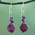 Amethyst dangle earrings, 'Graceful Amethyst' - Indian Amethyst Agate and Sterling Silver Dangle Earrings thumbail