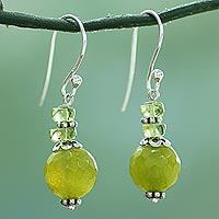 Featured review for Agate and peridot dangle earrings, Peaceful Green