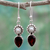 Aretes colgantes de perlas cultivadas y granate - Aretes de Perlas Cultivadas de Plata con Granate de India