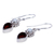 Cultured pearl and garnet dangle earrings, 'Scarlet Tear' - Silver Cultured Pearl Earrings with Garnet from India (image 2c) thumbail