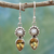 Pendientes colgantes de perlas cultivadas y citrinos - Pendientes de Plata de Ley con Citrino y Perla Cultivada