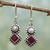 Ohrhänger aus Zuchtperlen und Granat, „Kolkata Sparkle“ – Ohrhänger aus Granat und Zuchtperlen aus Silber 925