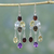 Multi-gemstone chandelier earrings, 'Wondrous Colors' - Handcrafted Multigemstone Indian Chandelier Earrings thumbail