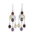 Multi-gemstone chandelier earrings, 'Wondrous Colors' - Handcrafted Multigemstone Indian Chandelier Earrings (image 2a) thumbail