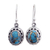 Sterling silver dangle earrings, 'Mystical Blue' - Hand Made Sterling Silver Earrings from India (image 2a) thumbail