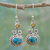 Citrine dangle earrings, 'Dream Drops' - Citrine and Composite Turquoise Earrings Handmade in India