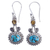 Citrine dangle earrings, 'Dream Drops' - Citrine and Composite Turquoise Earrings Handmade in India