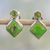 aretes colgantes de peridoto - Pendientes de peridoto indio con turquesa verde compuesta