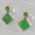 Peridot drop earrings, 'Green Sparkle' - Indian Peridot Earrings with Composite Green Turquoise