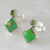 Peridot drop earrings, 'Green Sparkle' - Indian Peridot Earrings with Composite Green Turquoise