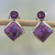 Aretes colgantes de amatista - Pendientes de amatista india con turquesa púrpura compuesta
