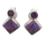 Amethyst drop earrings, 'Purple Sparkle' - Indian Amethyst Earrings with Composite Purple Turquoise