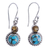 Citrine dangle earrings, 'Earth and Sun' - Citrine and Composite Turquoise Sterling Silver Earrings
