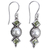 Pendientes colgantes de perlas cultivadas y peridoto - Aretes colgantes de plata esterlina con peridoto y perla cultivada