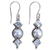 Aretes colgantes de perlas cultivadas y topacios azules - Aretes colgantes de plata esterlina con topacio azul y perla cultivada