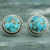 Sterling silver stud earrings, 'Cool Aqua Radiance' - Sterling Silver Composite Turquoise Stud Earrings thumbail