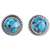 Sterling silver stud earrings, 'Cool Aqua Radiance' - Sterling Silver Composite Turquoise Stud Earrings