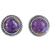 Sterling silver stud earrings, 'Purple Radiance' - Purple Composite Turquoise Stud Earrings with Silver 925