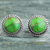 Sterling silver stud earrings, 'Verdant Radiance' - Silver 925 and Green Composite Turquoise Stud Earrings