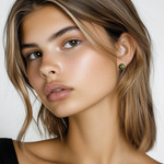 Sterling silver stud earrings, 'Verdant Radiance' - Silver 925 and Green Composite Turquoise Stud Earrings