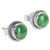 Sterling silver stud earrings, 'Verdant Radiance' - Silver 925 and Green Composite Turquoise Stud Earrings