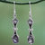 Amethyst dangle earrings, 'Magical Lilac' - 2.5 Carat Amethyst and Sterling Silver Earrings from India