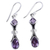 Amethyst dangle earrings, 'Magical Lilac' - 2.5 Carat Amethyst and Sterling Silver Earrings from India