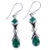 Green onyx earrings, 'Magical Moss' - 2.5 Carat Green Onyx and Sterling Silver Earrings from India (image 2a) thumbail