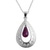 Ruby pendant necklace, 'Ruby Grandeur' - Handcrafted Silver Ruby Pendant Chain Necklace from India