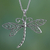 Sterling silver pendant necklace, 'Dazzling Dragonfly' - Sterling Silver Dragonfly Pendant Necklace from India