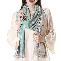 Wool and silk blend shawl,