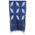 Cotton and silk blend shawl, 'Indigo Pinwheels' - Artisan Crafted Cotton Blend Shibori-Dyed Shawl from India