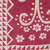 Mantón de seda pintado a mano, 'Basar in Red' - Mantón rojo 100% seda con diseño geométrico de la India