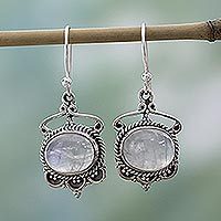 Rainbow moonstone dangle earrings, Moonlit Decadence