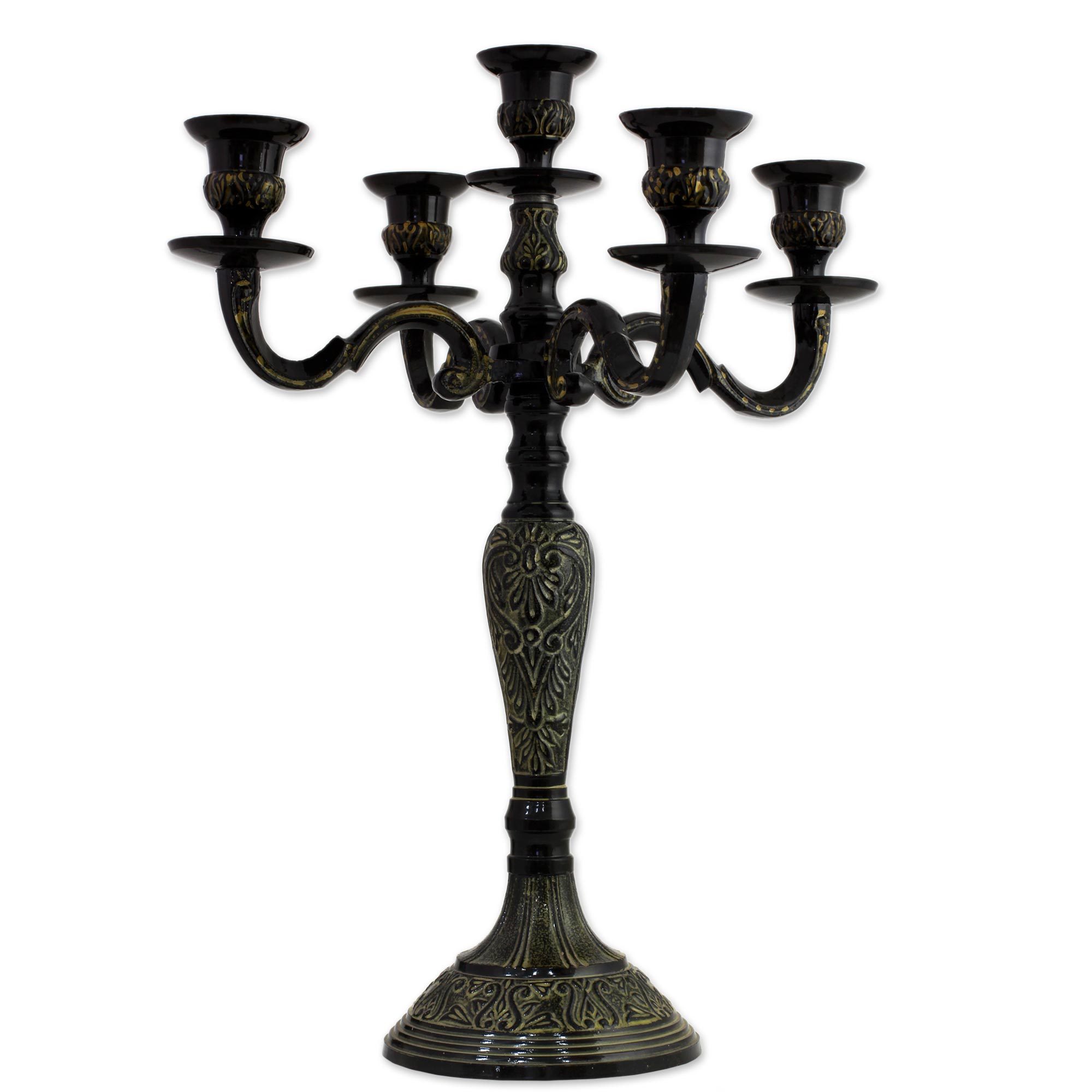 Handmade Antiqued Aluminum Candelabra from India Royal Beauty NOVICA