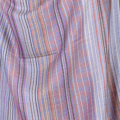 Wool shawl, 'Brilliant Stripes' - 100% Wool Shawl with Multicolored Stripes Handmade in India