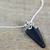 Onyx pendant necklace, 'Onyx Arrow' - Hand Made Onyx Sterling Silver Pendant Necklace from India (image 2b) thumbail