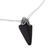 Onyx pendant necklace, 'Onyx Arrow' - Hand Made Onyx Sterling Silver Pendant Necklace from India (image 2d) thumbail