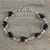 Smoky quartz link bracelet, 'Mystical Dewdrops' - Hand Made Smoky Quartz Silver Link Bracelet from India