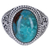 Sterling silver single-stone ring, 'Radiant Blue Beauty' - Sterling Silver Cocktail Ring with Reconstituted Turquoise thumbail