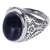 Onyx cocktail ring, 'Radiant Black Beauty' - Onyx and Sterling Silver Cocktail Ring with Floral Motif (image 2b) thumbail