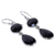 Onyx dangle earrings, 'Magical Charm' - Dual Onyx Gemstone Dangle Earrings with Sterling Silver (image 2b) thumbail