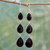 Onyx dangle earrings, 'Magical Elegance' - Triple Onyx Stone Dangle Earrings with Sterling Silver (image 2) thumbail