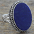 Lapis lazuli cocktail ring, 'Pool of Memories' - Hand Made Blue Oval Lapis Lazuli Cocktail Ring India (image 2) thumbail