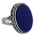 Lapis lazuli cocktail ring, 'Pool of Memories' - Hand Made Blue Oval Lapis Lazuli Cocktail Ring India thumbail