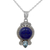 Lapis lazuli pendant necklace, 'Glamorous Blue' - Hand Made Lapis Lazuli Blue Topaz Pendant Necklace India thumbail