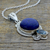 Lapis lazuli pendant necklace, 'Glamorous Blue' - Hand Made Lapis Lazuli Blue Topaz Pendant Necklace India (image 2b) thumbail