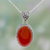 Carnelian pendant necklace, 'Fiery Glamour' - Hand Made Red Carnelian Pendant Necklace from India (image 2) thumbail