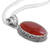 Carnelian pendant necklace, 'Fiery Glamour' - Hand Made Red Carnelian Pendant Necklace from India (image 2d) thumbail