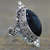 Onyx cocktail ring, 'Midnight Grandeur' - Hand Made Sterling Silver Onyx Cocktail Ring from India (image 2c) thumbail